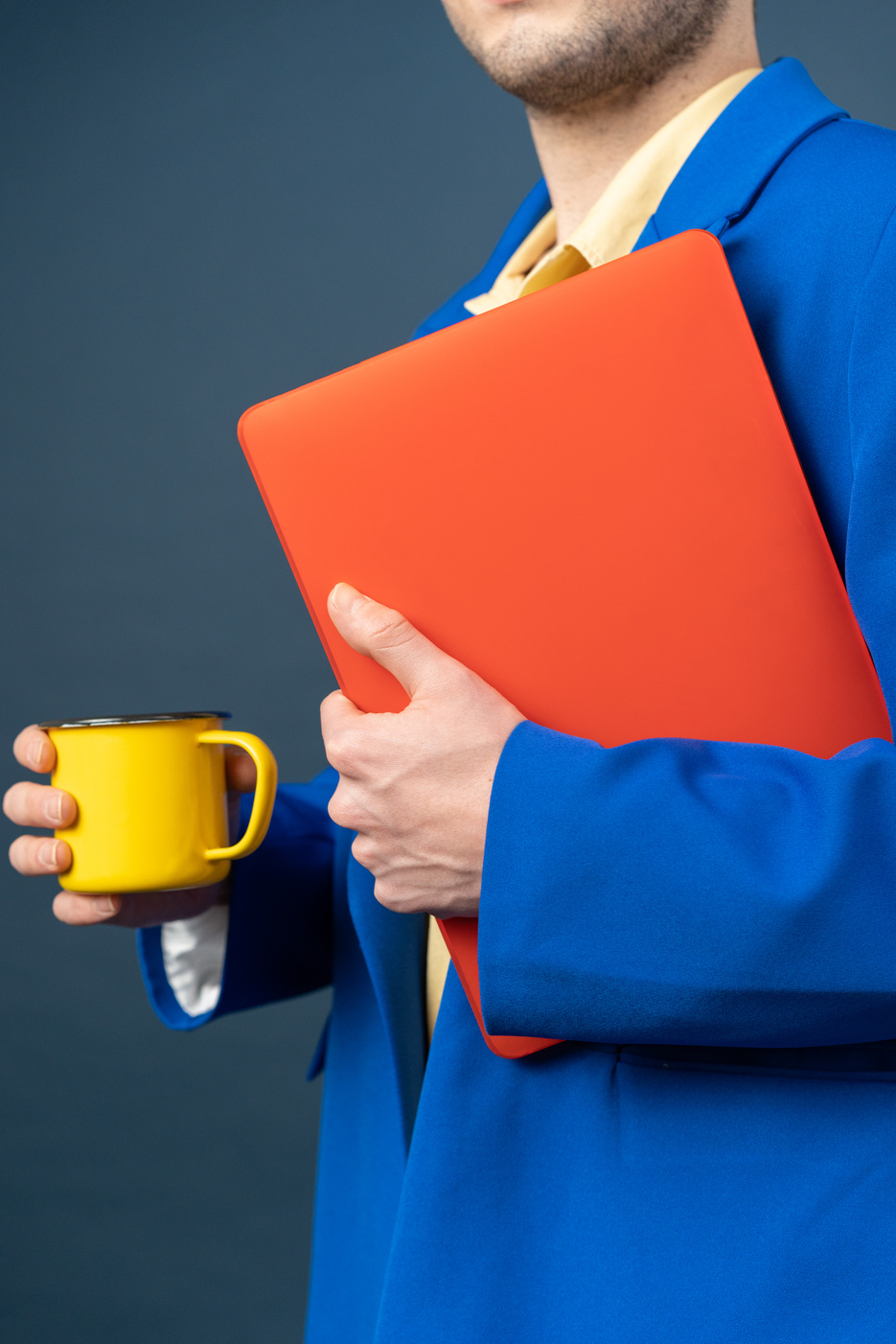 Tech Humans Professional with Laptop and Cup